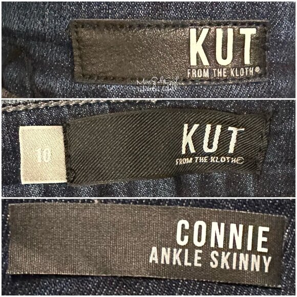 Kut from the Kloth Connie Ankle Skinny Jeans Two-Toned Raw Hem Size 10 - Picture 6 of 7